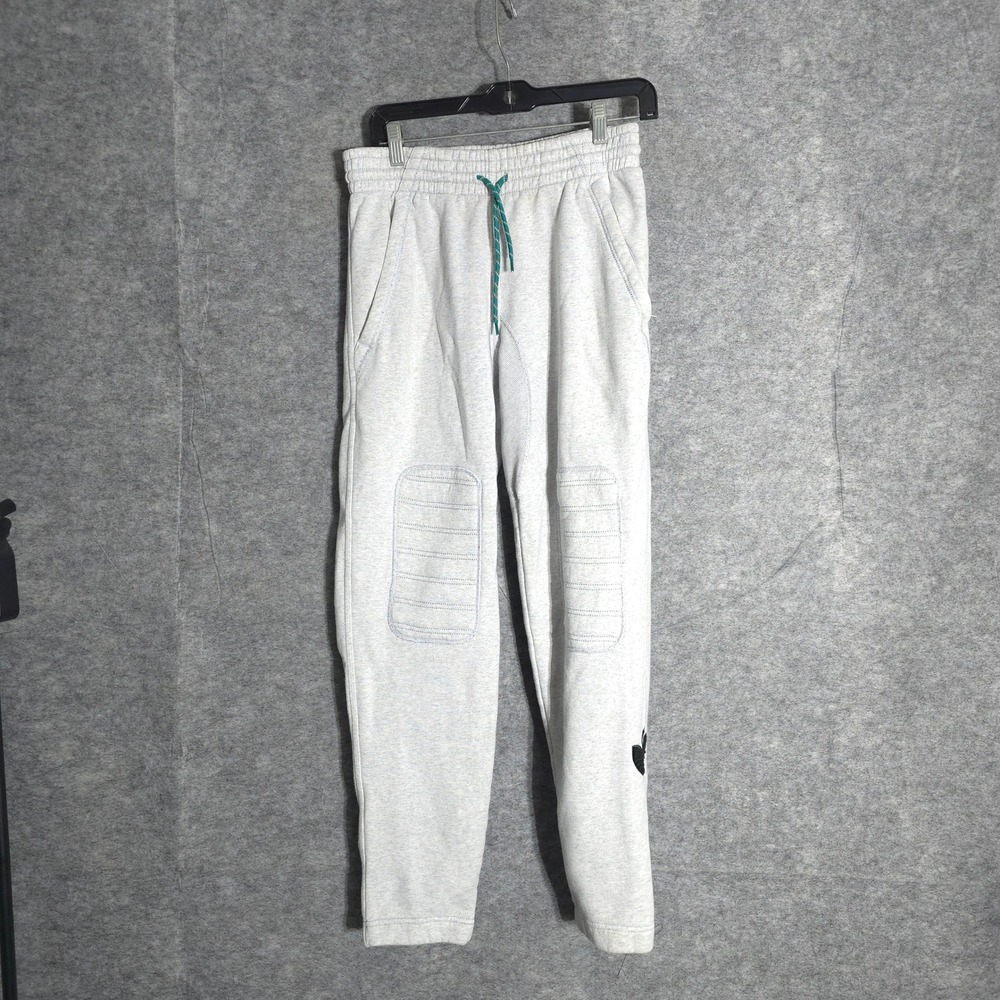 Adidas Originals Joggers Mens Medium Grey Quilted Knee Sweatpants M30841 Fleece
